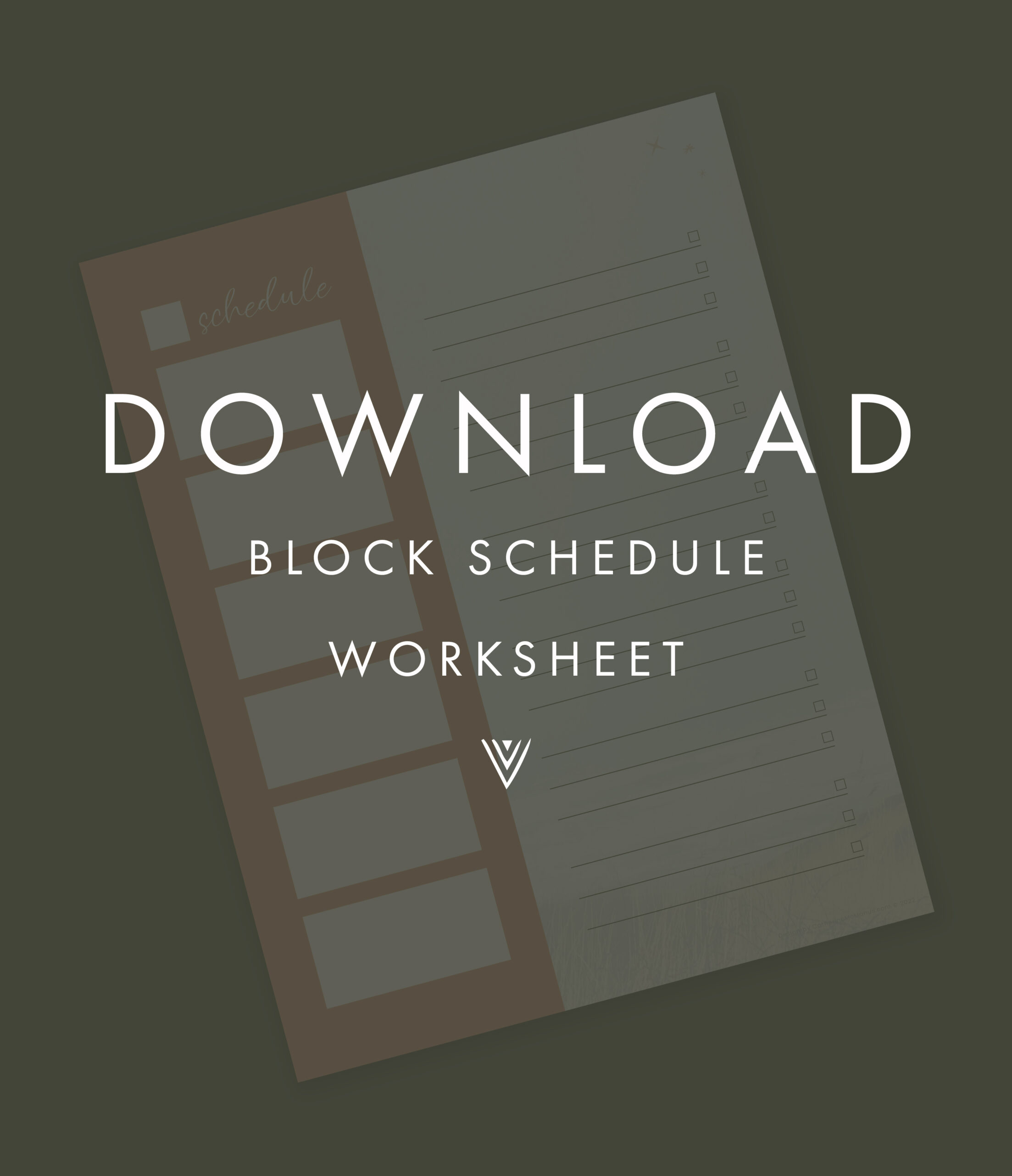Free Block Schedule Worksheet 8.5x11
